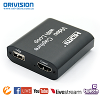 Boîtier d'enregistrement et diffusion en streaming, HDMI 4K/1080 p, USB, carte d'acquisition pour jeux vidéo en direct, avec coupure, pour PS4, DVD, appareil photo