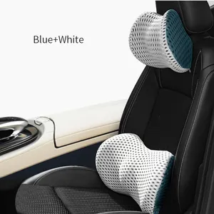 Lumber Pillow Wholesale Customized Car 4D Mesh Breathable Memory Foam Back Support Lumber Cushion Pillow Set