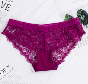 Ventes en gros de sous-vêtements féminins sexy sans couture, transparents, en dentelle florale <span class=keywords><strong>rose</strong></span> et blanche - Product Image 5
