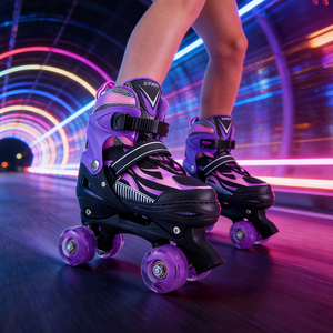 ZHOYA SPORT Patins à roulettes quad à bas prix, violet, 4 roues, patins Soy Luna pour enfants - Product Image 2