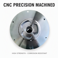 Plaque de montage circulaire en aluminium usinée CNC avec six trous de boulons, pièces de fraisage de précision pour machines
