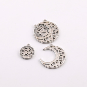 Colgante de Aleación de Zinc con Diseño de Estrella y Luna, Accesorios de Joyería DIY, Dijes Unisex para Regalo - Product Image 1