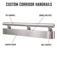 Rampe murale de protection en acier inoxydable soudé sur mesure pour couloirs, idéale pour les multiples espaces de bâtiment (OEM)