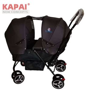 Poussette double moderne KAPAI pour bébés et tout-petits, légère, pliable facilement, grand panier de rangement, réglable - Product Image 1