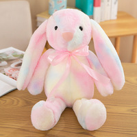Boneka Kelinci Telinga Lebar Warna-warni, Boneka Kelinci Lucu Lembut, Bantal Teman Nyaman untuk Tidur, Mainan Boneka Plush