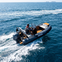 Bateau pneumatique semi-rigide Transea 1,2 mm PVC 13 pieds avec plateforme en aluminium, bateau de pêche gonflable