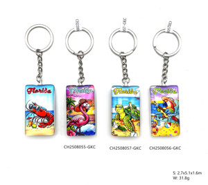 Custom Beach Glass Tourist Souvenir Keychain Cool CHANGHONG Brand