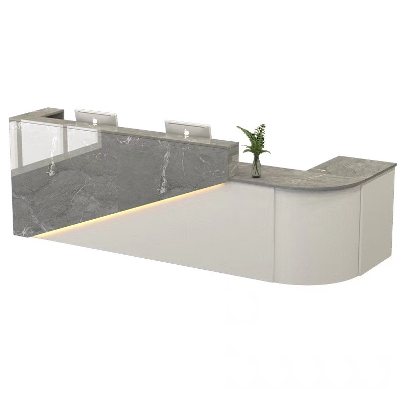 salon reception desk corner