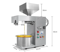 Presse à huile commerciale à prix abordable 220V en acier inoxydable haute productivité pour extraction d'huile d'arachide par pressage à froid et à chaud 53kg