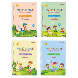 Custom Language Grooved Magic Calligraphy Copybook, Reusable Handwriting Practise Tracing Book for Training - Product Image 2