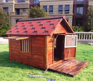 <strong>Dog</strong> <strong>House</strong> Outdoor Waterproof Large Kennel Solid Wood Kennel Rainproof Outdoor <strong>Dog</strong> <strong>House</strong> Summer Pet Wood Grain Living Windproof - Product Image 2