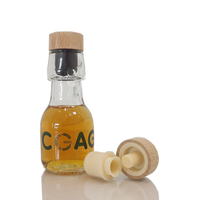 Bouteille d'huile d'olive personnalisée avec logo laser sur le dessus en bois, verseur d'huile d'olive 19,5 mm 18,5 mm 16,5 mm, bouchon en liège