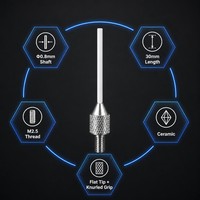 Sonde à pointe plate en céramique SD0.80X30mm, filetage M2.5, stylet de mesure de précision pour indicateur à cadran, pièce de rechange pour micromètre