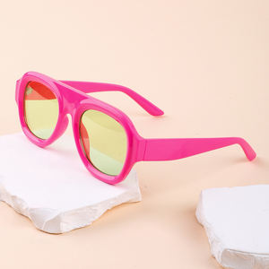 Finewell 3409ファッション高級カラフルフレームサングラス男性女性用特大シェードブランドデザインピンクサングラスカスタムロゴ - Product Image 2