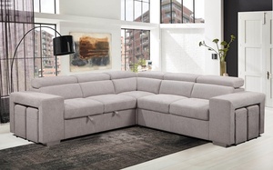 Easy to Hand-assembled <strong>air</strong> Permeability 2s+corner+2s Ottoman Cream White <strong>Velvet</strong> Sectional <strong>Sofa</strong> Sets <strong>Sofa</strong> <strong>Bed</strong> - Product Image 5