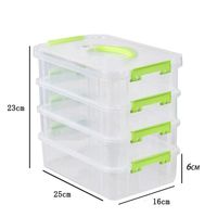 GREENSIDE Boîte de rangement transparente empilable en PP pour blocs de construction de jouets Boîte de rangement portable pour cosmétiques et bureau PC pour Lego