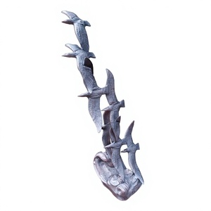 Sculpture de paire d'oiseaux en vol pour décoration extérieure, artisanat métallique pour affichage au sol, designs personnalisables, figurine pour fournitures de jardin - Product Image 1
