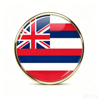 GREPAS GIFTS Épinglette drapeau Hawaïen ronde de 1 pouce, épinglette patriotique mondiale pour chapeau