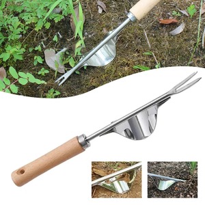 Removedor manual de malezas con horquilla en forma de V, mango largo, desmalezador de jardín, herramienta para sacar las raíces del césped, herramientas para aflojar el suelo - Product Image 1