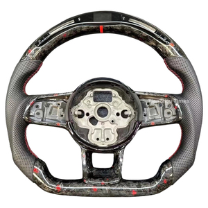Volant chauffant à DEL en fibre de carbone à boutons multiples de la série <span class=keywords><strong>Golf</strong></span> personnalisée compatible avec Volkswagen VW <span class=keywords><strong>Golf</strong></span> <span class=keywords><strong>7</strong></span> GTI Mk7 - Product Image 6