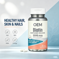 OEM Özel Etiketli Biotin Tabletleri 60 Adet 5000 MCG Besin Takviyesi