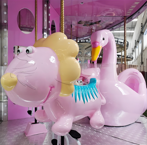 Balançoires de carrousel en bois/fibre de verre de haute qualité pour enfants et adultes, équipement de terrain de jeu commercial pour l'intérieur et l'extérieur - Product Image 2