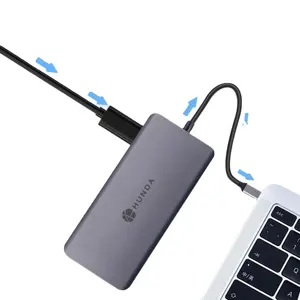 רב-יציאת סוג C Hub מופעל מתאם USB 3.0, SDXC/TF כרטיס קורא 11 ב 1 USB Hub