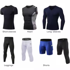 Erkekler için toptan tayt pantolon sörf süblimasyon döküntü Guard setleri UV güneş koruma Rashguard Bjj sıkıştırma gömlek takımları - Product Image 1