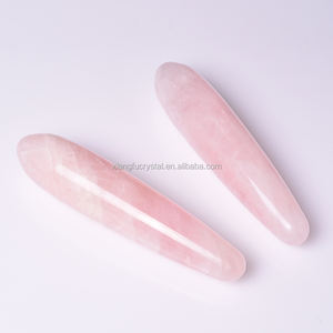 Baguette <span class=keywords><strong>de</strong></span> massage en <span class=keywords><strong>cristal</strong></span>, gode en quartz rose sculpté à la main, pierre naturelle, pour la guérison, vente en gros, - Product Image 4