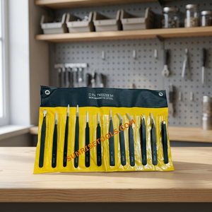 SUNTOOLS/STIPL Lot de 12 pinces à épiler en acier non magnétique pour bijoux, outils de précision pour le bricolage, pour la manipulation de pierres taillées en baguette coniques - Product Image 4