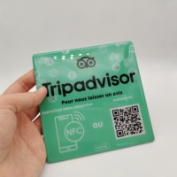 Toque para revisar tablero adhesivo de mesa acrílico menú de restaurante Facebook Google Tarjeta de revisión código QR Revisión de redes sociales placa NFC