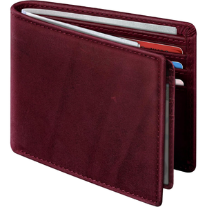 Men's Genuine Leather Slim <b>Wallet</b> Blue <b>Fold</b> Closure Card Holder Minimalist Style Short Length - Product Image 5