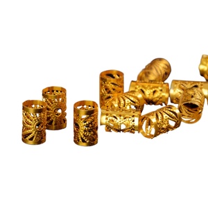 Anillo de pelo dorado/plateado con agujero de 15mm <span class=keywords><strong>para</strong></span> trenzas, cuentas de <span class=keywords><strong>Rastas</strong></span>, pinza de pelo ajustable - Product Image 3