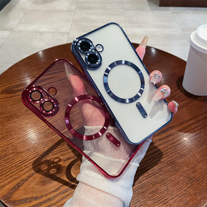 Mode galvanoplastie plaqué <span class=keywords><strong>Mag</strong></span> antichoc sûr couverture de cellule magnétique aimant coque de téléphone pour <span class=keywords><strong>Iphone</strong></span> 16 15 14 13 12 11 Pro Max - Product Image 3