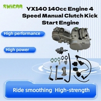 Moteur haute performance YX140 140cc 4 vitesses à démarrage au kick avec carburateur PZ26 pour Pit Bike, Dirt Bike et ATV