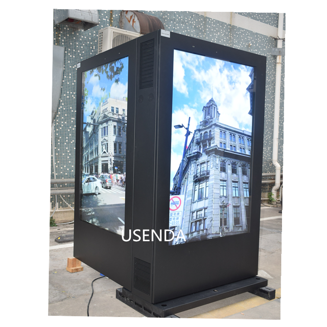 75 Inch IP65 Waterproof 4K 4000nits Sun Readable Doubled Sides Screens Android Cloud Street Park Outdoor LCD Advertising Display