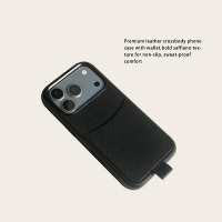 Étui de luxe en cuir Nappa avec cordon amovible pour porté en bandoulière pour iPhone – Idéal pour les marchés premium des États-Unis, du Royaume-Uni et d'Australie