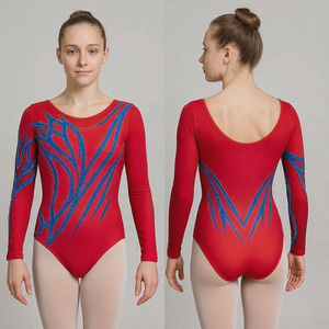 <span class=keywords><strong>Justaucorps</strong></span> de gymnastique fuchsia pour filles avec strass Body de performance personnalisé pour l'entraînement et la scène de compétition - Product Image 6