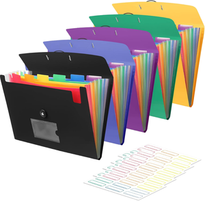 Carpeta de Archivos Expandible Tipo Acordeón, Personalizada, Tamaño Carta/A4, de PP, con 6/7 Bolsillos, para Oficina y Hogar - Product Image 1