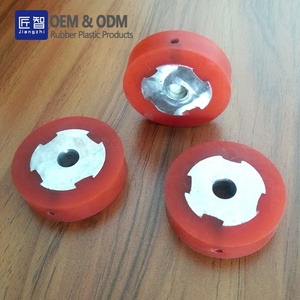 Roue de chariot élévateur à rouleaux en silicone à âme en acier résistant aux chocs, roue en polyuréthane, rouleau à grilles en <span class=keywords><strong>caoutchouc</strong></span>, rouleau recouvert de <span class=keywords><strong>caoutchouc</strong></span> - Product Image 2