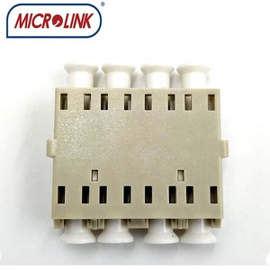 Color beige LC/UPC OM2 MM Conector <span class=keywords><strong>de</strong></span> brida cuádruple Adaptador <span class=keywords><strong>de</strong></span> fibra óptica LC Acoplador cuádruple FTTH <span class=keywords><strong>PON</strong></span> - Product Image 2
