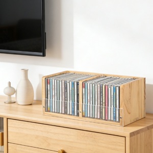 Organizador de CD de Madera Retro, Adecuado para la Organización de Escritorio, Protección y Almacenamiento de <span class=keywords><strong>CDs</strong></span> de Colección - Product Image 5