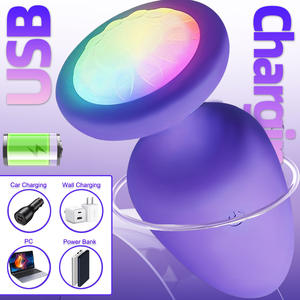 Vibrator Anal Plug Silikon Stimulasi Wanita 12 Frekuensi Lampu LED Terbaik Anal Plug Pemula untuk Wanita Mainan Seks Dewasa - Product Image 2