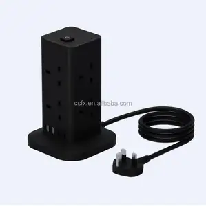 BS Standard UK Plug Multiple socket power extension socket With Type C USB Charger Electric Tower Extension lead Tower socket