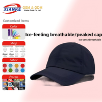 Casquette de plage en nylon respirante, séchage rapide, imperméable, 6 panneaux, style snapback, personnalisable, modèle camionneur, vente en gros OEM X&K 2026