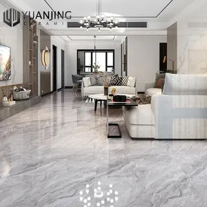 Sıcak satış 750x1500mm tam vücut mermer bak koyu açık gri beyaz parlak cilalı sırlı porselen döşeme fayans - Product Image 4