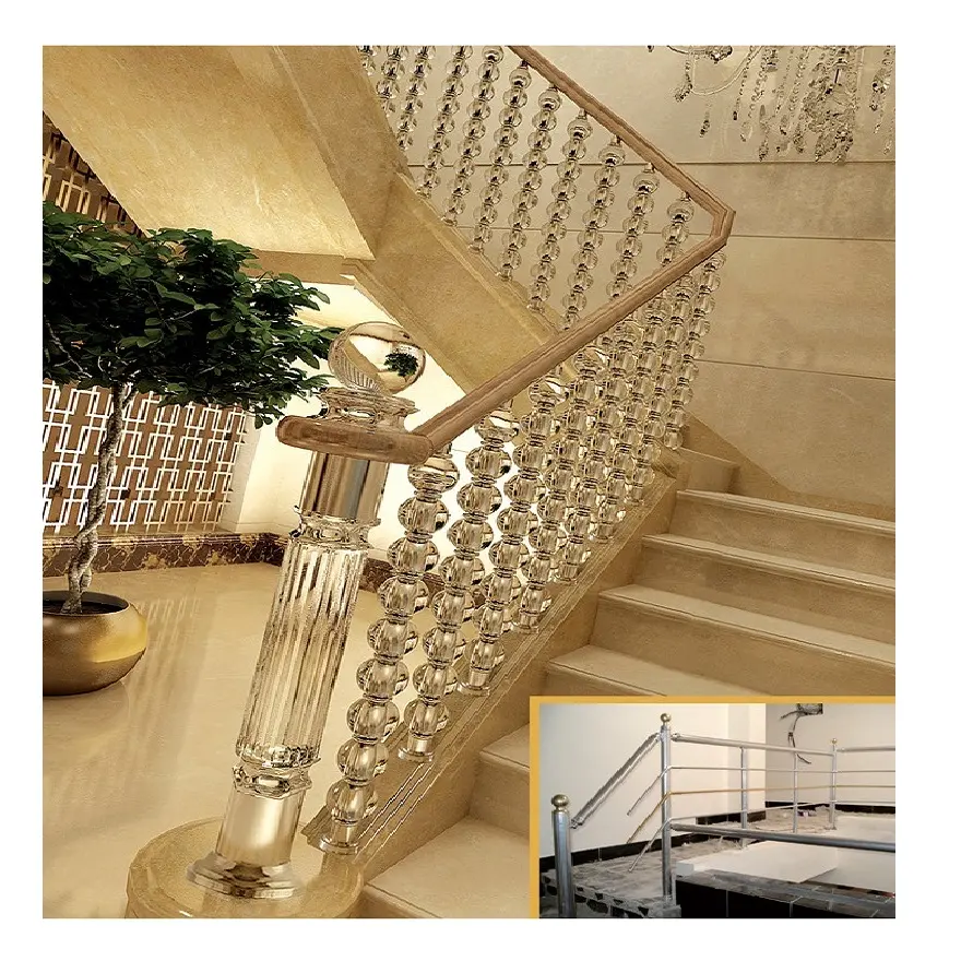 Taka alta transparência cristal design moderno, travesseiros de vidro acrílico baluster manopla