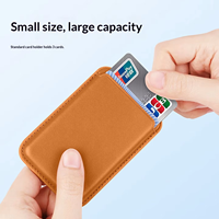 Magnetische Handyhalterung Brieftasche PU-Leder Magnet-Kartenhalter Tragbare Rückentasche für Handy Ausweis Aufbewahrungsbeutel