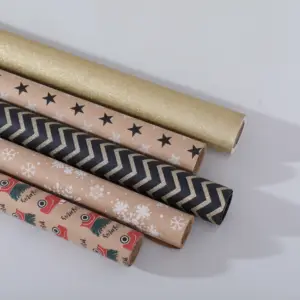High quality Custom Wrapping Paper Set with Glittering Printed Gift Wrapping Paper Roll
