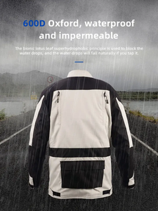 سترة سباق واقية معتمدة من CE، جاكيت دراجة نارية بمقاسات كبيرة مقاوم للرياح مع وسادة هوائية، ملابس دراجات نارية بشعار خلفي مخصص - Product Image 6